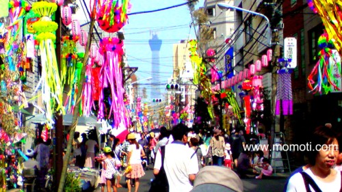 下町七夕まつりと東京スカイツリー